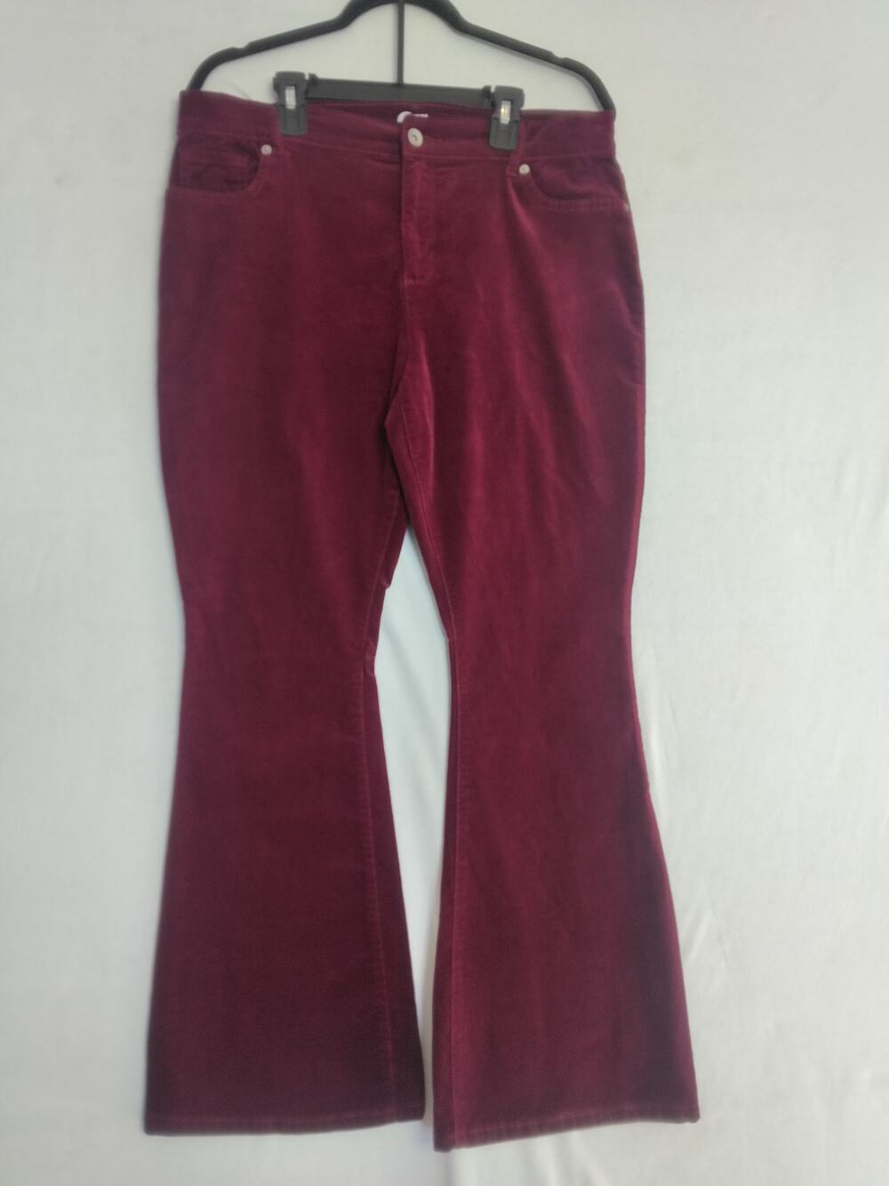 Sugar and Jade Girls 18 Plus Low-Rise Corduroy Flare Pants Burgundy Tween/Teen